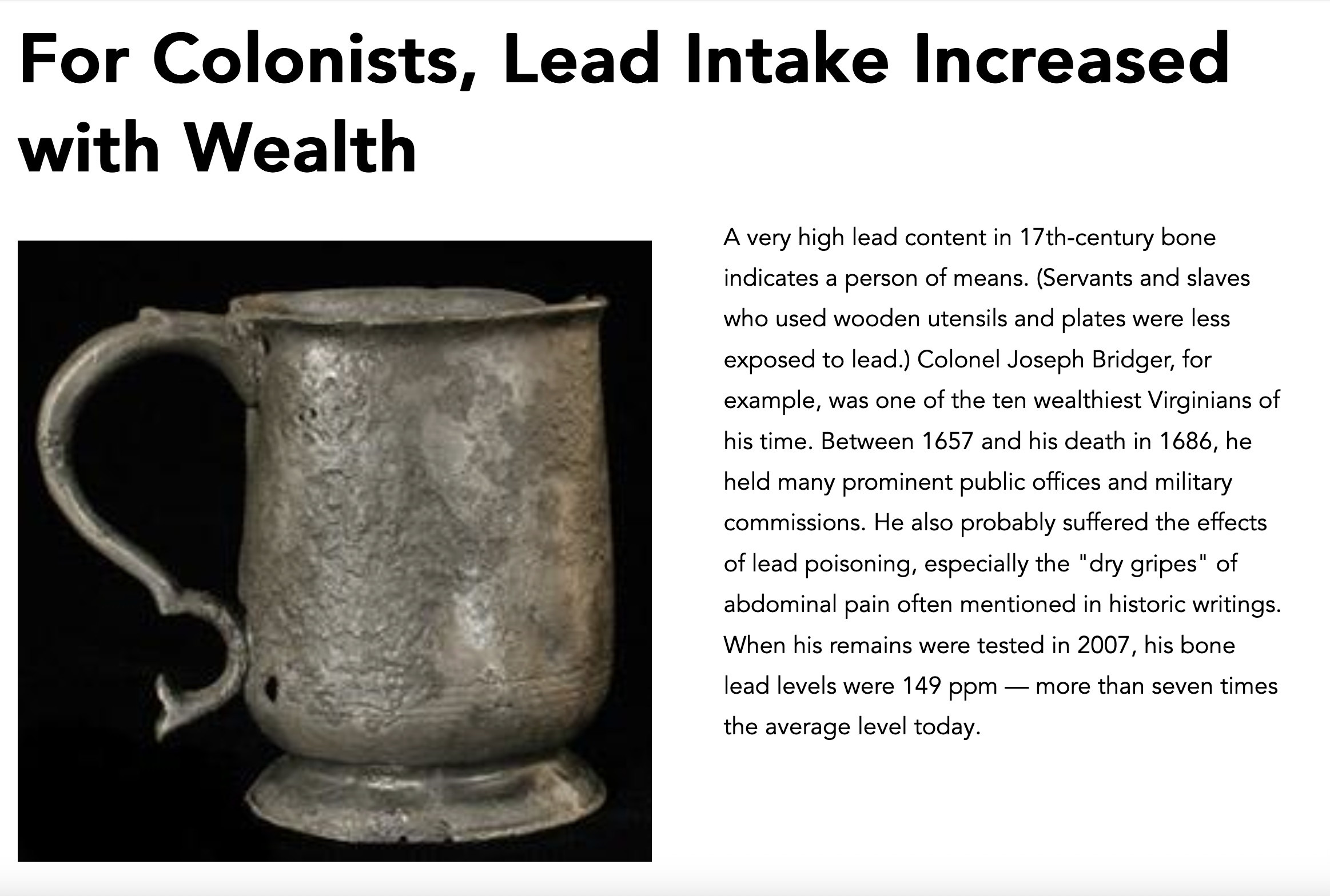 Lead discussed in Smithsonian exhibit Lead discussed in Smithsonian exhibit